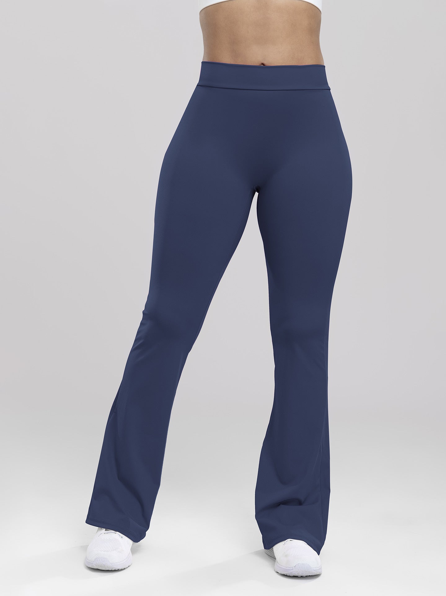 Women's High-Waisted Butt-Lifting Fitness Long Pants for Running, Slimming, Yoga, and Bell-Bottom Pants