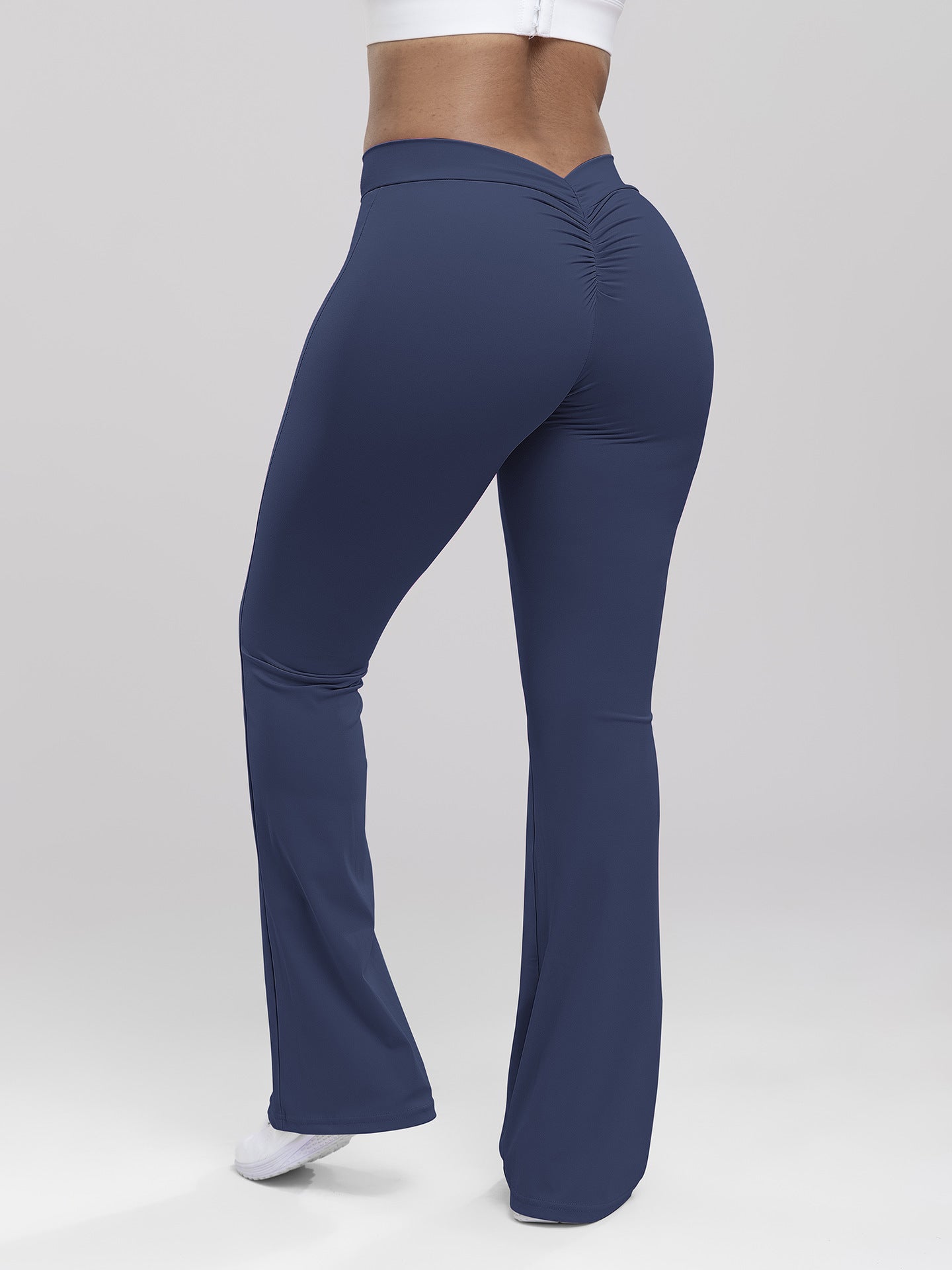 Women's High-Waisted Butt-Lifting Fitness Long Pants for Running, Slimming, Yoga, and Bell-Bottom Pants