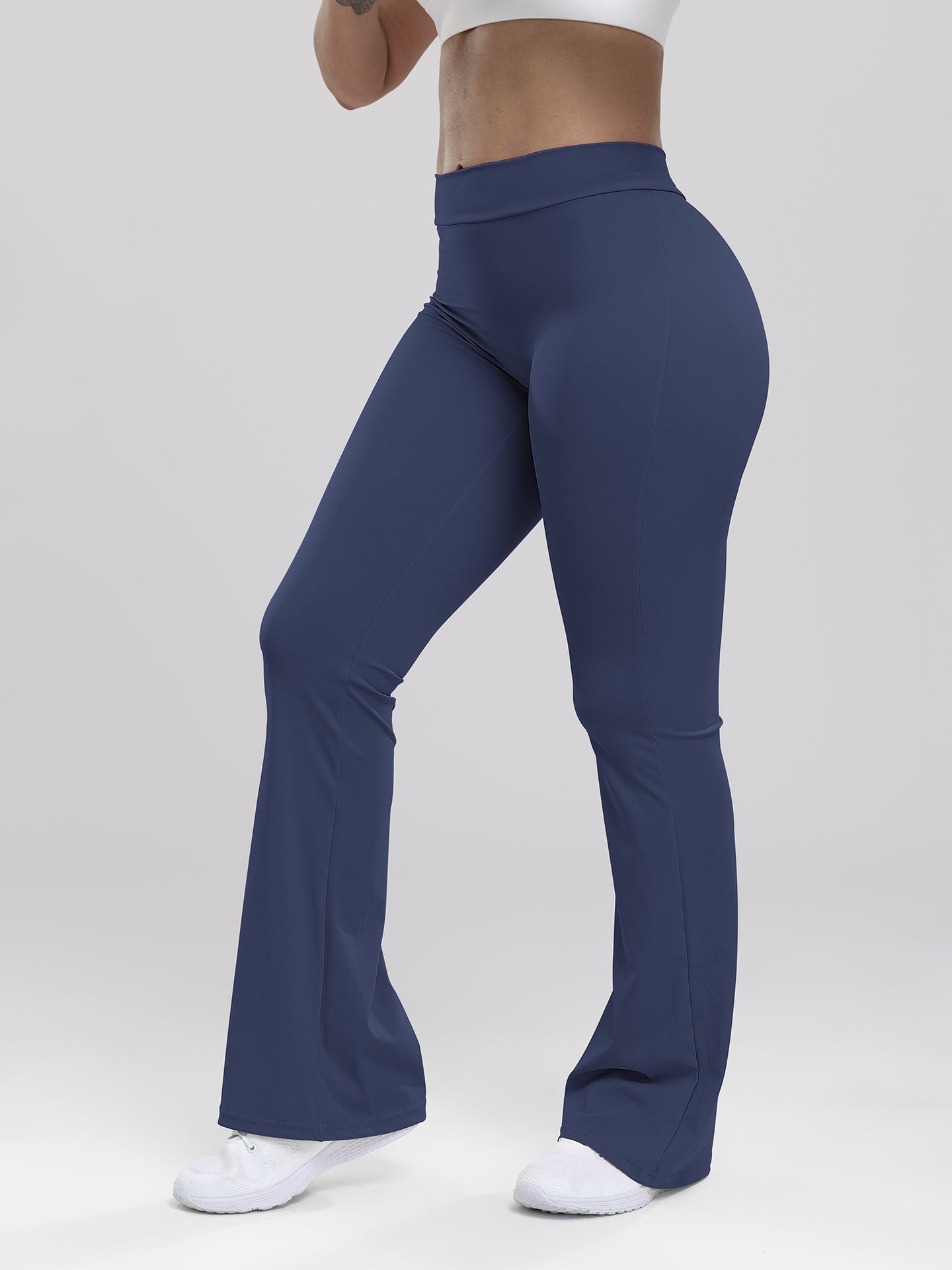 Women's High-Waisted Butt-Lifting Fitness Long Pants for Running, Slimming, Yoga, and Bell-Bottom Pants