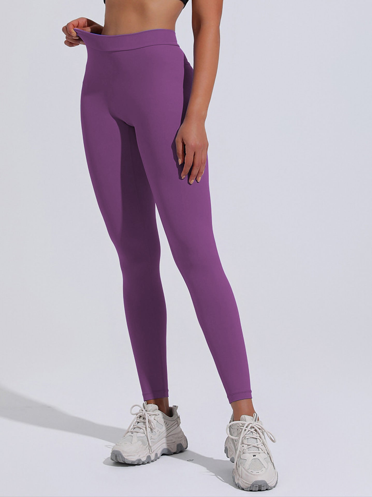 Naked-Feel Yoga Pants for Women in Barbie Pink, High-Waisted, Butt-Lifting, Outerwear, Outdoor Sports, Seamless Fitness Wear, Tight-Fitting Long Pants