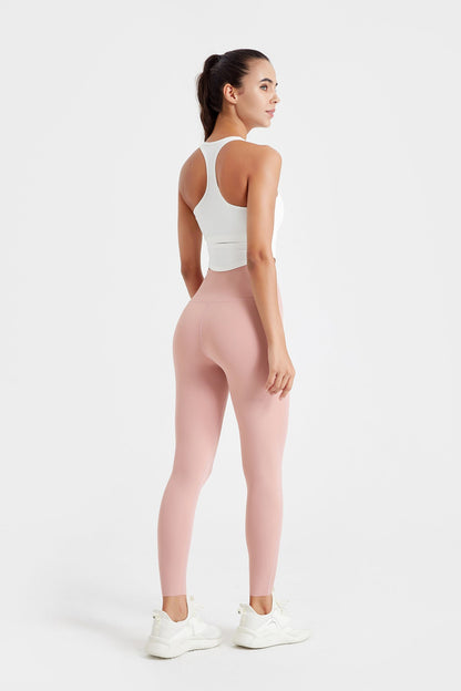 Sports Tank Top Yoga Fitness Wear for Women with High-Elasticity Back Support, Slim-Fit Outerwear with Built-in Bra Pads Set