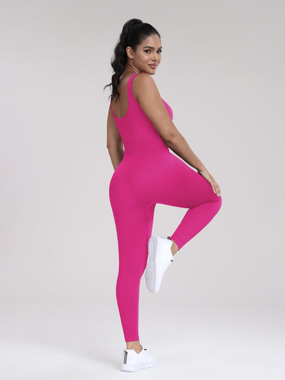 Seamless Yoga Ribbed One-Piece Fitness Outdoor Sports Long Pants with Backless One-Piece Top for Women