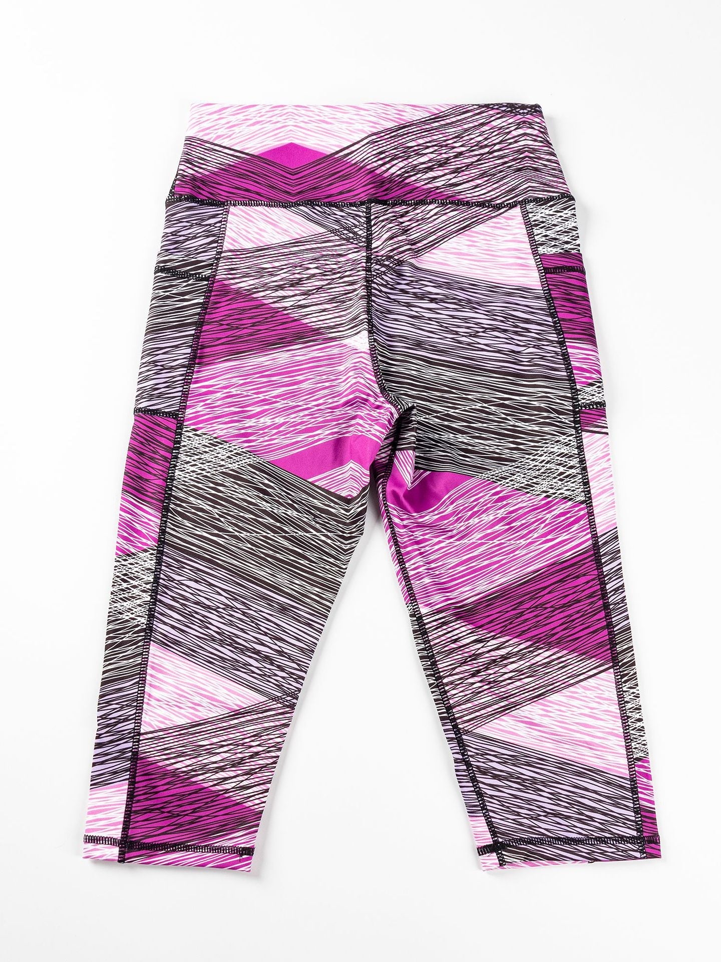 Yoga 7/8 Legs Women's Side Pocket Printed Leggings High-Waisted Tummy-Control Outerwear Running Fitness Pants