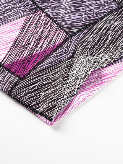 Yoga 7/8 Legs Women's Side Pocket Printed Leggings High-Waisted Tummy-Control Outerwear Running Fitness Pants