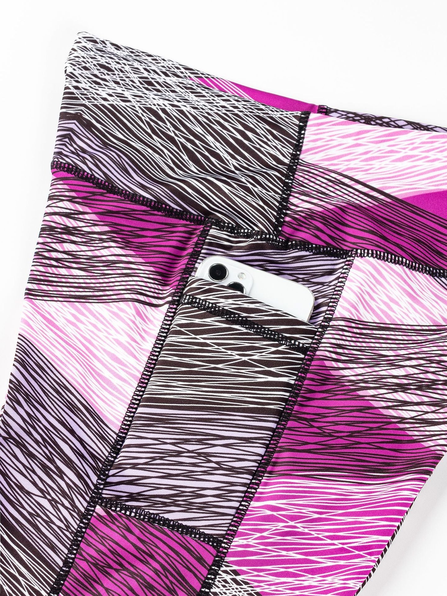 Yoga 7/8 Legs Women's Side Pocket Printed Leggings High-Waisted Tummy-Control Outerwear Running Fitness Pants