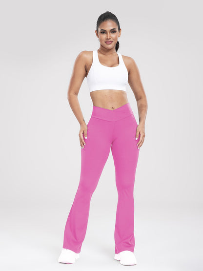 Cross-Waist Outdoor Casual Bell-Bottom Yoga Pants for Women