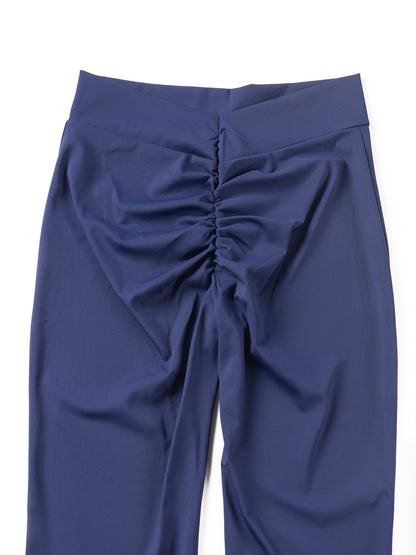 Women's High-Waisted Butt-Lifting Fitness Long Pants for Running, Slimming, Yoga, and Bell-Bottom Pants