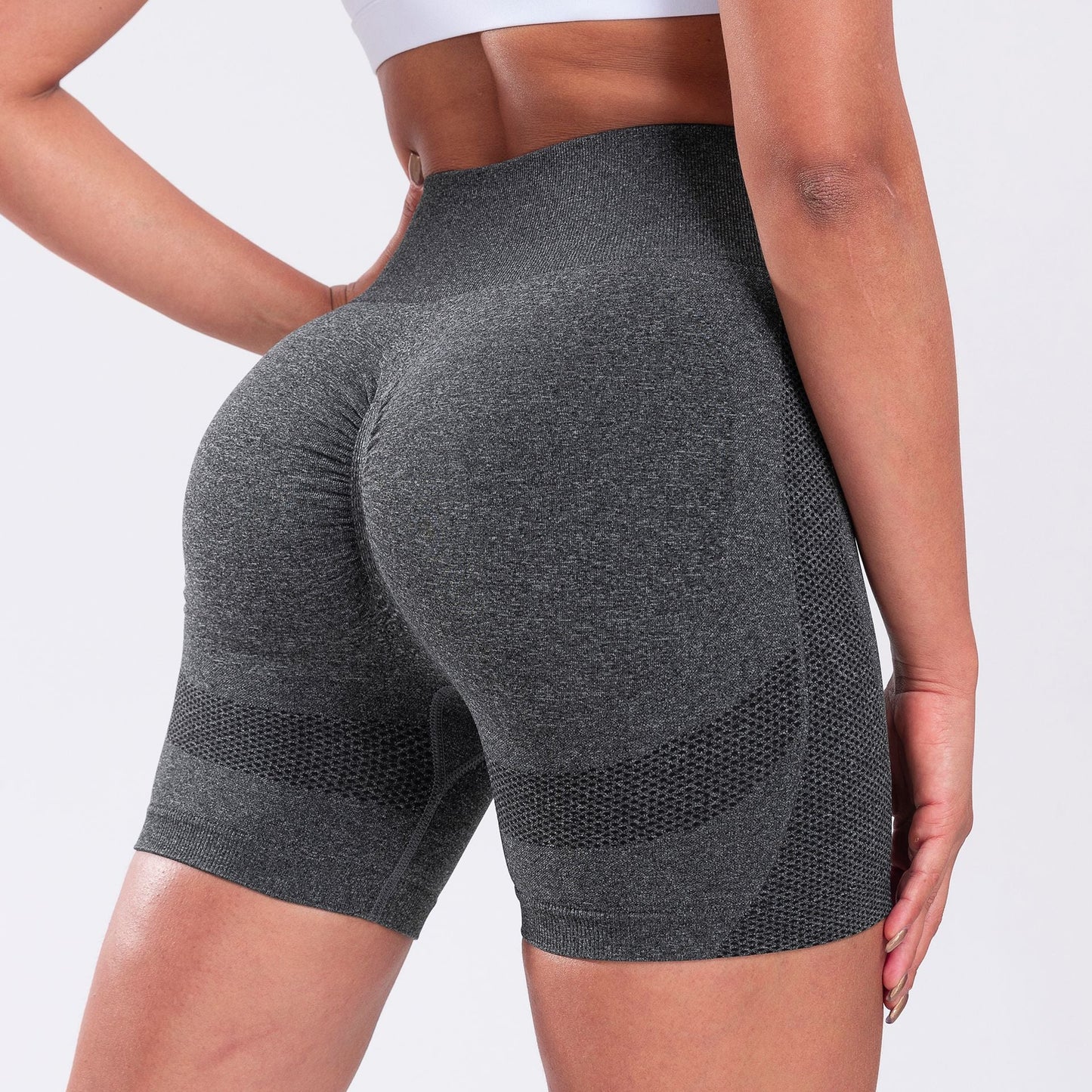 Seamless Impact Shorts for Women, Invisable Scrunch Butt Lifting Gym Seamless Booty Biker Shorts, Breathable Comfortable High Stretch Skinny Shorts, Gym Shorts, Ladies Sportswear for Indoor Outdoor Wear