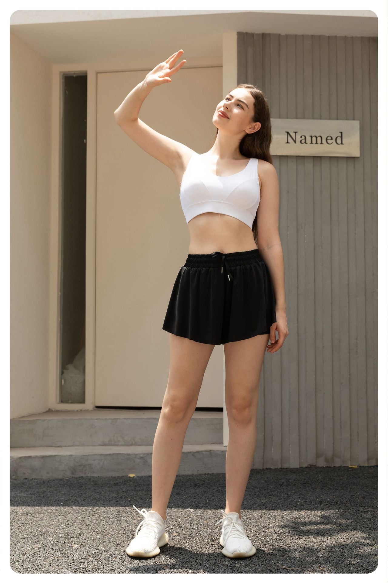 Yoga Shorts-Style Two-Piece Outdoor Skirt Pants, Sports Tennis Skirt Pants, Fitness Running Quick-Dry Drawstring Skirt Pants for Women