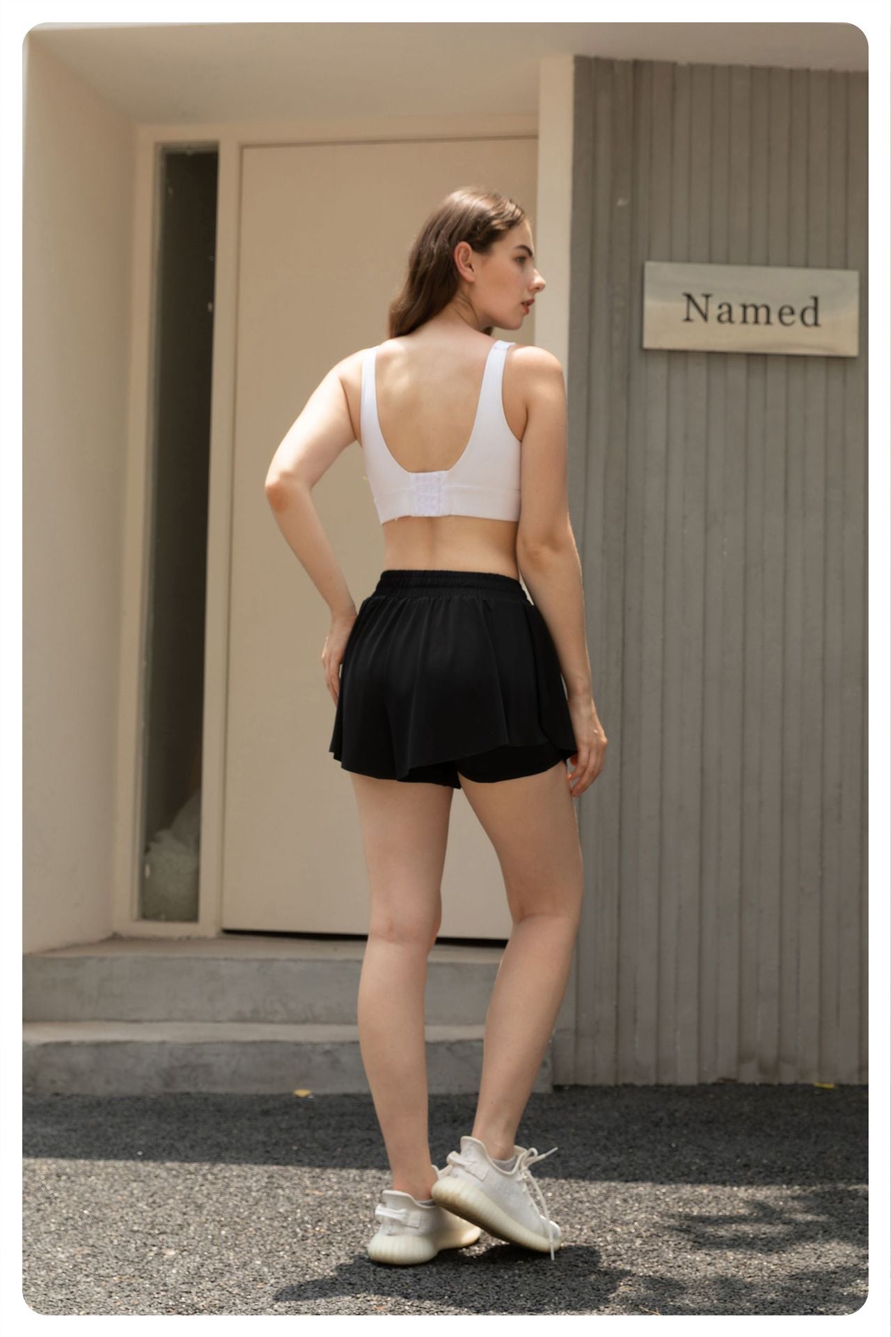 Yoga Shorts-Style Two-Piece Outdoor Skirt Pants, Sports Tennis Skirt Pants, Fitness Running Quick-Dry Drawstring Skirt Pants for Women