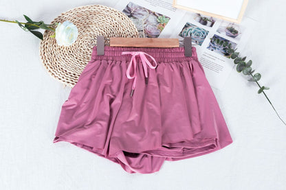 Two-Piece Yoga Shorts-Style Outdoor Skirt Pants, Sports Tennis Skirt Pants, Fitness Running Quick-Dry Drawstring Skirt Pants for Women