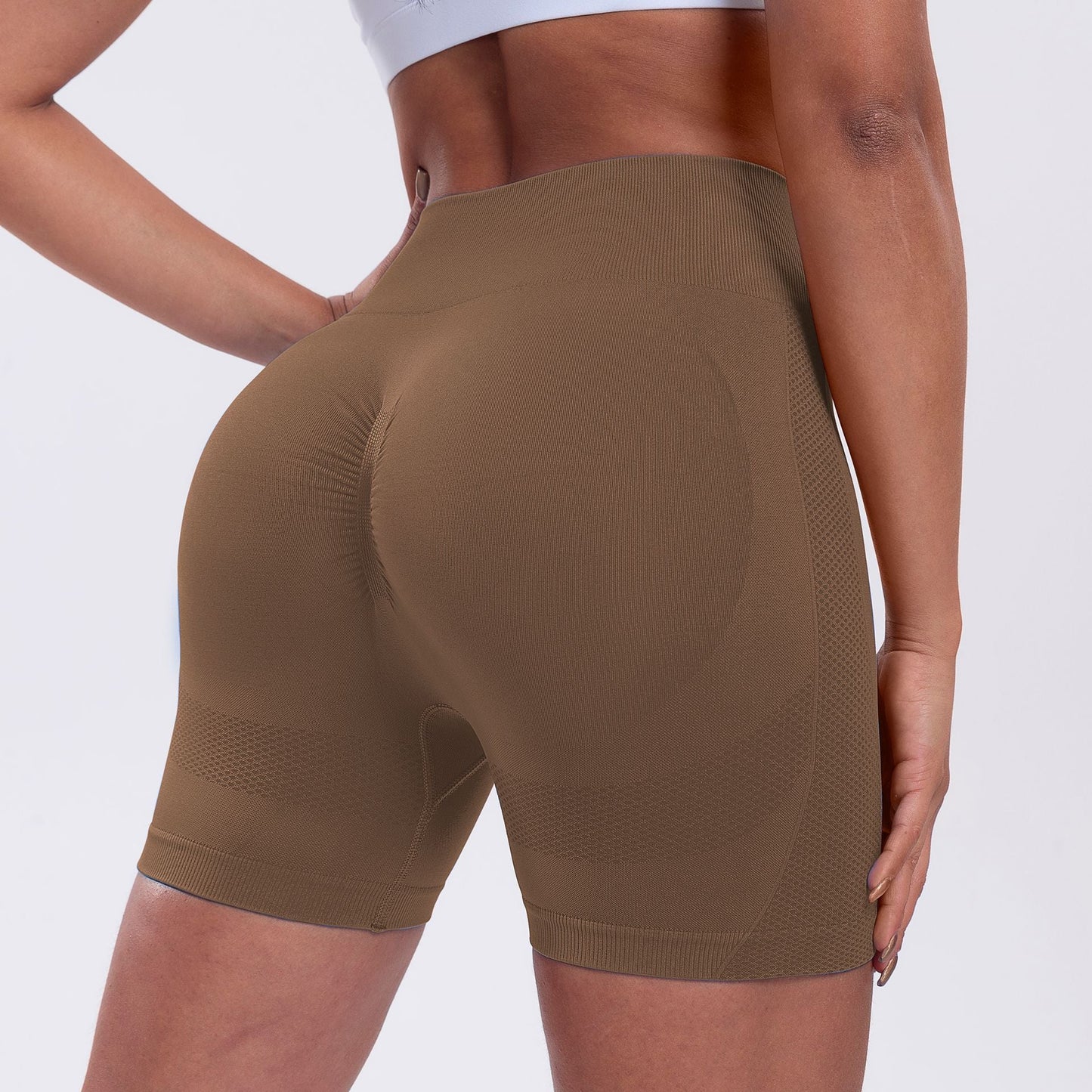 Seamless Impact Shorts for Women, Invisable Scrunch Butt Lifting Gym Seamless Booty Biker Shorts, Breathable Comfortable High Stretch Skinny Shorts, Gym Shorts, Ladies Sportswear for Indoor Outdoor Wear
