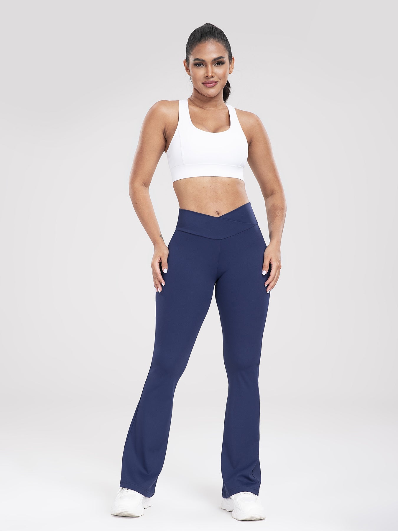 Cross-Waist Outdoor Casual Bell-Bottom Yoga Pants for Women