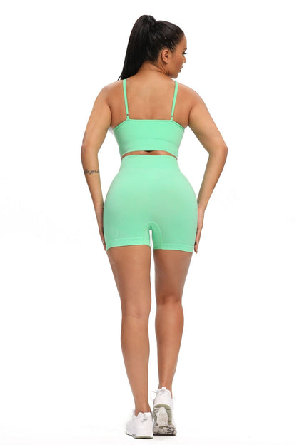 Fitness Butt-Lifting Body-Shaping Yoga Pants, Strapless Bra, and Shorts Set