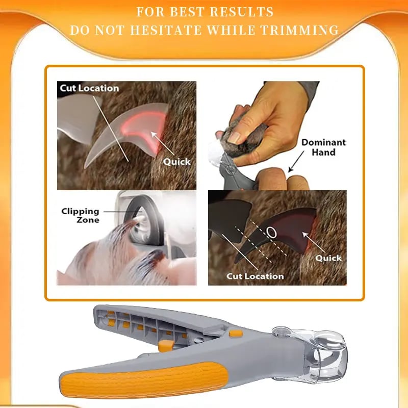 Pet grooming tool with instructions on use and product details.