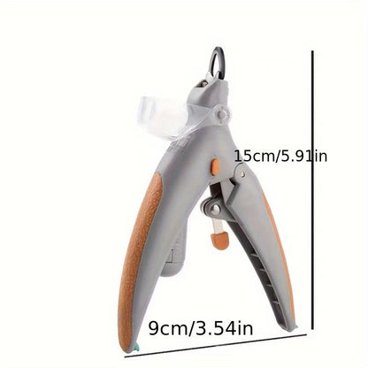 Pet nail clippers with measurements on a white background